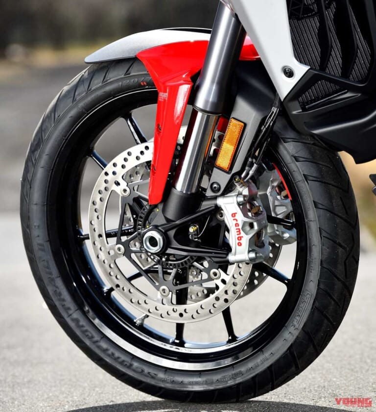ドゥカティ ムルティストラーダV4S|フロント19インチホイール|ドゥカティ ムルティストラーダV4S試乗インプレ【イノベーションを体現する最上級モデル】