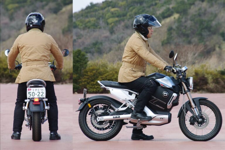 近藤スパ太郎|スーパーソコTC MAX試乗インプレッション|ライディングポジション|電動バイク「スーパーソコ TC  MAX」試乗インプレッション【トルクに魅了されるカフェスタイル】