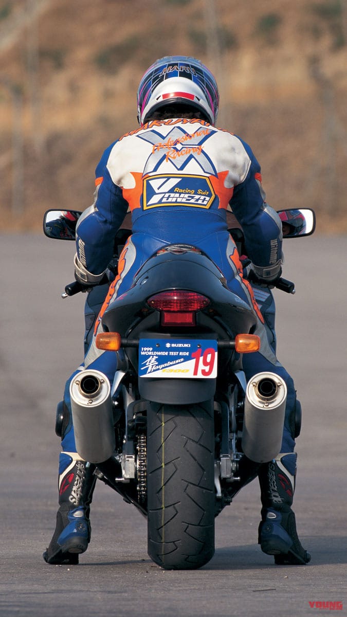 スズキ ハヤブサ|’99初代スピードテスト|ライディングポジション|ハヤブサ飛翔伝説プレイバック#2〈初代〉’99年スピードテスト再録:ミラーなし実測312km/h!!