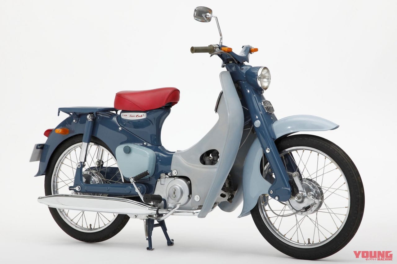 ホンダ|スーパーカブC100|1958年|「働くバイクの元祖」「出前仕様!」カブの左手のところにレバーがないのはなぜ?