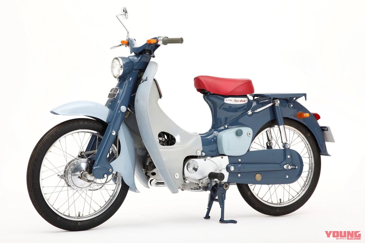 ホンダ|スーパーカブC100|1958年|「働くバイクの元祖」「出前仕様!」カブの左手のところにレバーがないのはなぜ?