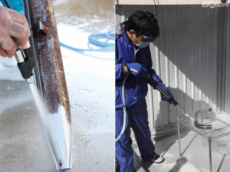 EZブラスト|クロームメッキのサビ落とし|重曹クリーニングはクロームメッキのサビやエンジン部品のカーボン除去に効果絶大〈EZブラスト〉