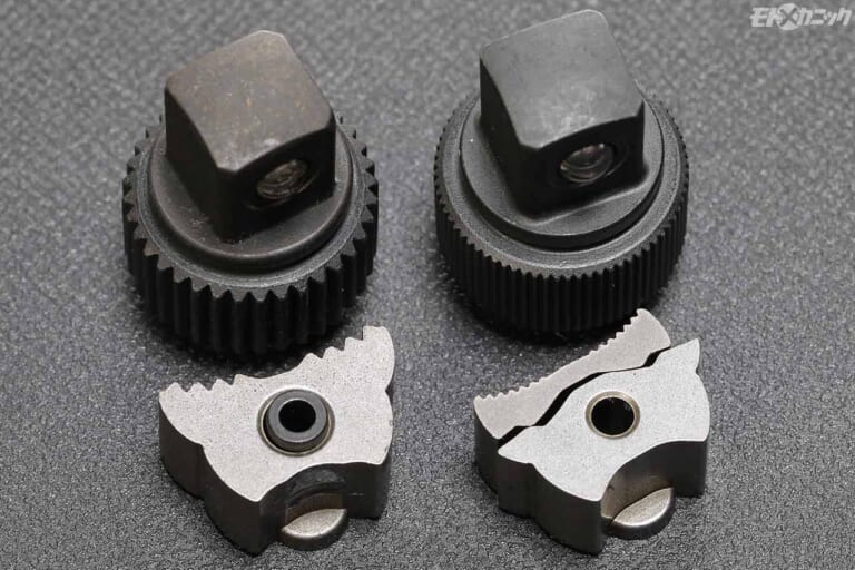コーケン36歯/72歯ラチェットハンドル構成部品比較|コーケン72歯Z-EALラチェットハンドル解剖【多ギアでも引きずらない空転トルクの軽さが魅力】