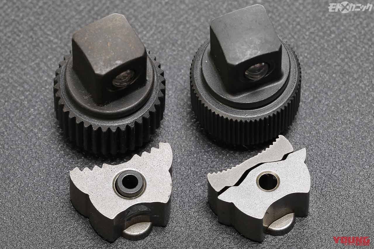 コーケン36歯/72歯ラチェットハンドル構成部品比較|コーケン72歯Z-EALラチェットハンドル解剖【多ギアでも引きずらない空転トルクの軽さが魅力】