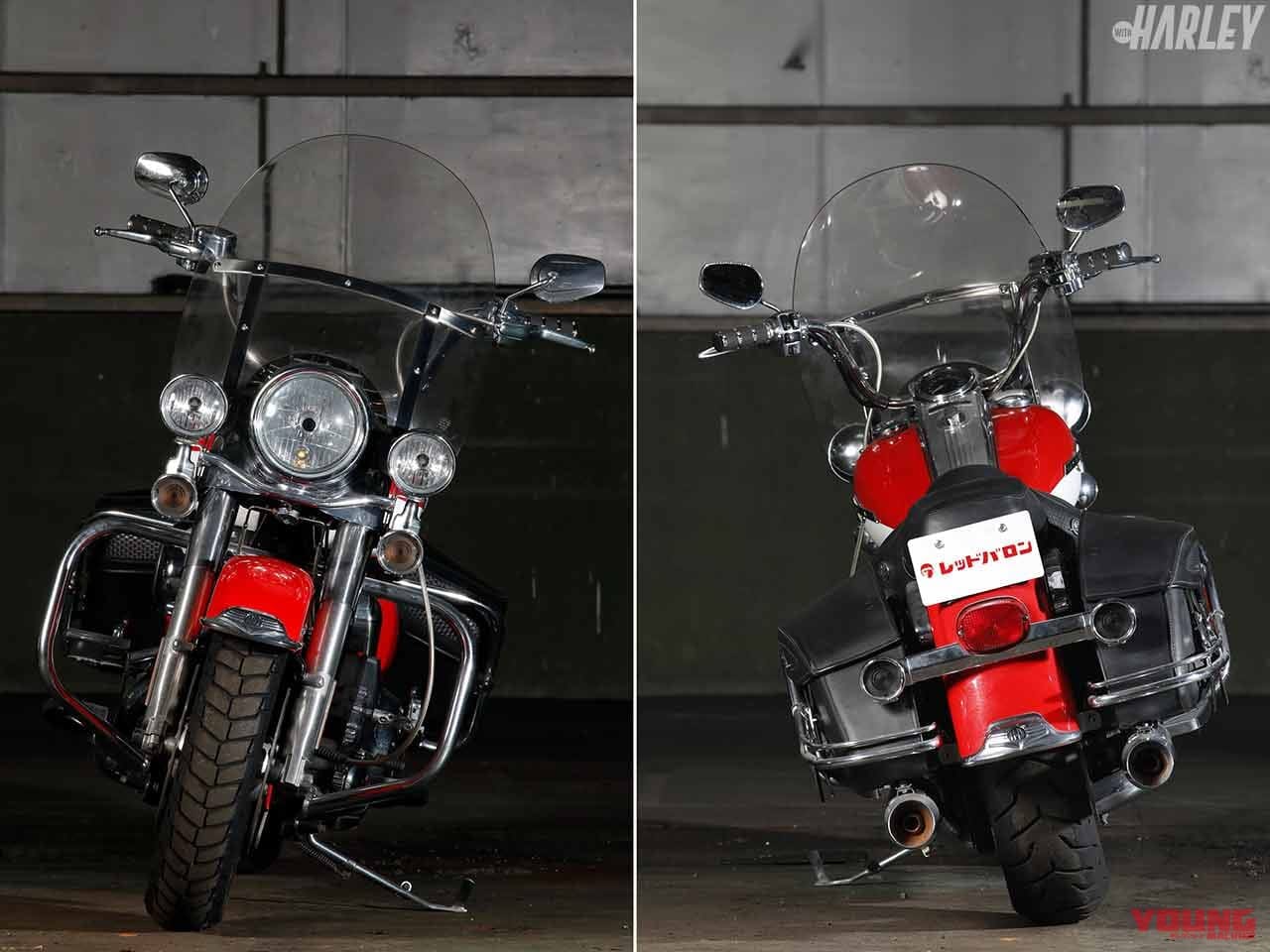 '09ハーレーダビッドソンFLHRCロードキングクラシック|’09 ハーレーFLHRCロードキングクラシック:飽きのこない往年のスタイルに赤×白ツートーンがよく似合う