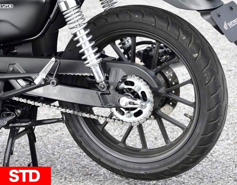 ホンダGB350|リヤタイヤ|爆売れホンダGB350! モダン仕様のGB350Sも7月発売スタンバイ【すべてがスポーティー仕立て】