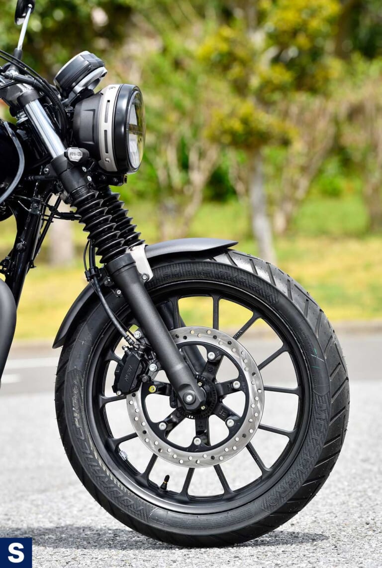 ホンダGB350S|フロントフォーク|爆売れホンダGB350! モダン仕様のGB350Sも7月発売スタンバイ【すべてがスポーティー仕立て】