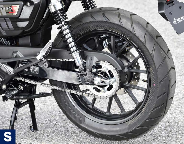 ホンダGB350S|リヤタイヤ|爆売れホンダGB350! モダン仕様のGB350Sも7月発売スタンバイ【すべてがスポーティー仕立て】