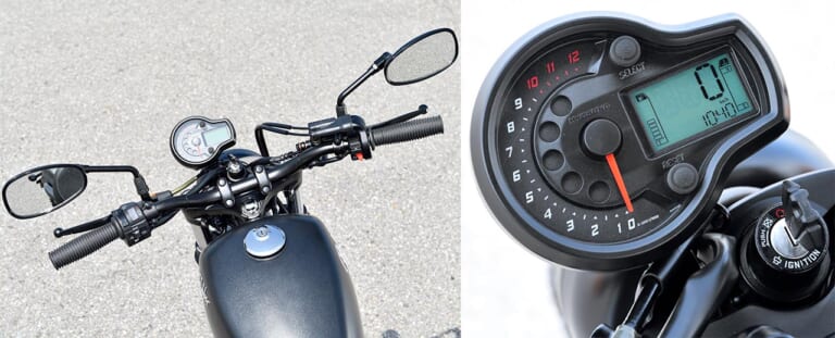 ヒョースンGV125Sボバー|ハンドル&メーター|ヒョースンGV125Sボバー試乗インプレッション【唯一無二! 優秀な原付二種ボバー】