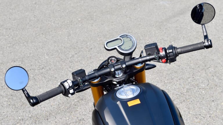 21 ドゥカティ スクランブラー1100スポーツプロ|ハンドルまわり|’21 ドゥカティ スクランブラー1100スポーツプロ試乗ショートインプレ【オーリンズ搭載の最上位機種】