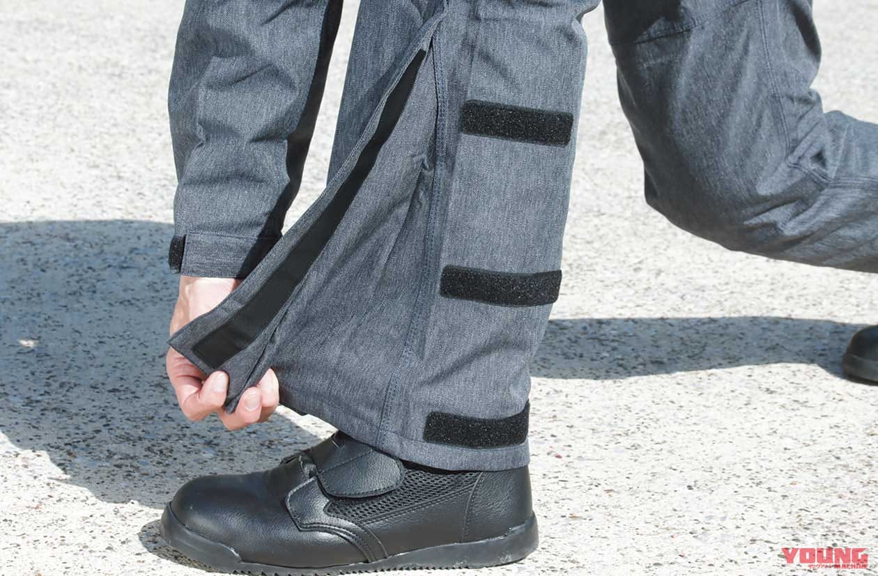 ワークマン イージス 3レイヤー透湿レインスーツ バイカーズ BR002A|膝下加工|ワークマン’21春夏新作徹底テスト#3【雨でも快適安全ライダー向けウェア×4選】