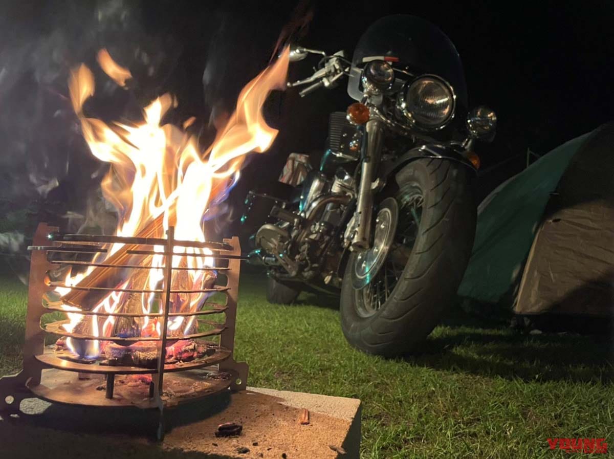 |バイクのパーツがキャンプ用品に?! F.C.C.が自社製品を利用して焚き火台を製作