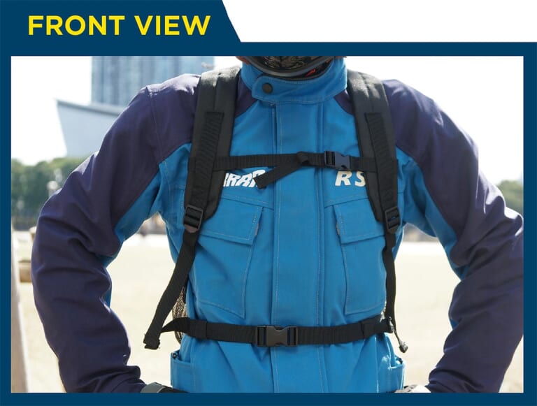 防水バックパック|コミネ SA-208 ウォータープルーフライディングバッグ 20|フロント|林道ツーリングにピッタリの高機能なバックパック×11選〈前編〉