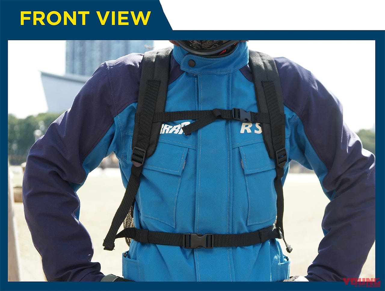 防水バックパック|コミネ SA-208 ウォータープルーフライディングバッグ 20|フロント|林道ツーリングにピッタリの高機能なバックパック×11選〈前編〉