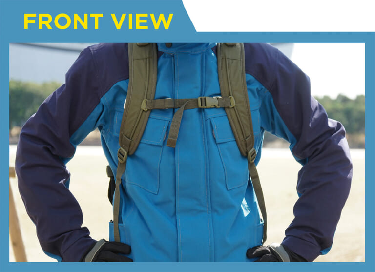 レインカバー付きバックパック|ゴールドウイン GSM27011 X-OVERデイパック27|フロント|林道ツーリングにピッタリの高機能なバックパック×11選〈後編〉