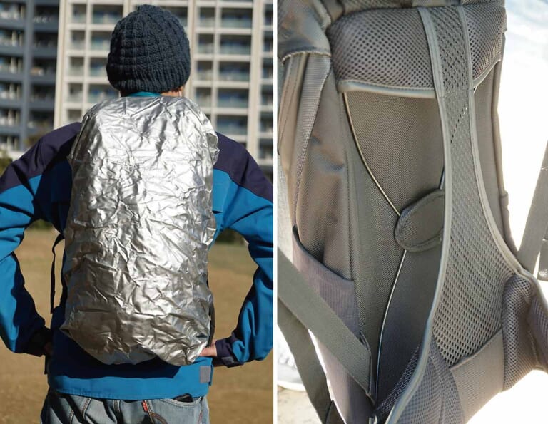 レインカバー付きバックパック|クシタニ K-3587バックパック|レインカバー|背面|林道ツーリングにピッタリの高機能なバックパック×11選〈後編〉