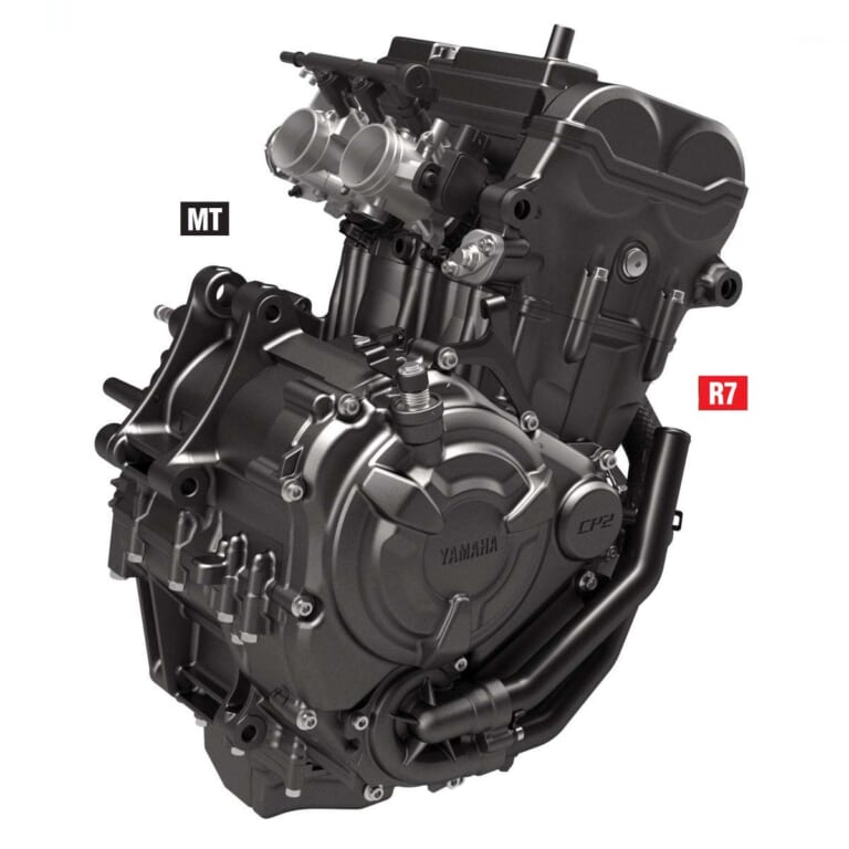 YAMAHA CP2 エンジン|ヤマハ新型「YZF-R7」と「MT-07」は何が違う? 撮り下ろし写真で徹底比較!
