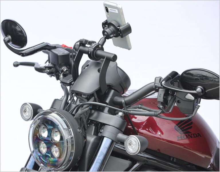 ホンダレブル1100|カスタムパーツ|キジマ|ハンドルマウントステー|レブル1100でのツーリングをさらに快適にするアイテムがキジマより登場!!