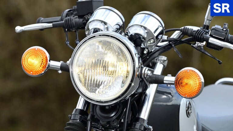 ヤマハSR400ファイナルエディション|ヘッドライト|ホンダGB350 vs ヤマハSR400ディテール徹底比較【ネオクラとリアルレトロ、実は対照的だ】