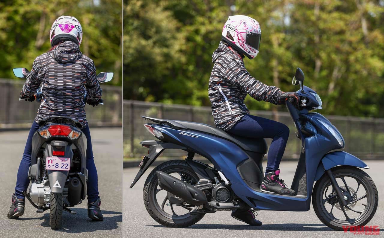 ホンダ ディオ110|ライディングポジション|ホンダ ディオ110ディテール写真解説【大径14インチホイール&洗練されたデザイン】