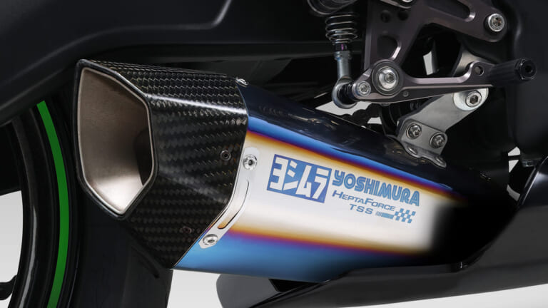 ヨシムラ ヘプタフォースTSSレーシングサイクロン/チタンサイクロン|カワサキ ニンジャZX-25R用|ZX-25Rレース用超ショートマフラー〈ヨシムラ ヘプタフォースTSSレーシングサイクロン〉