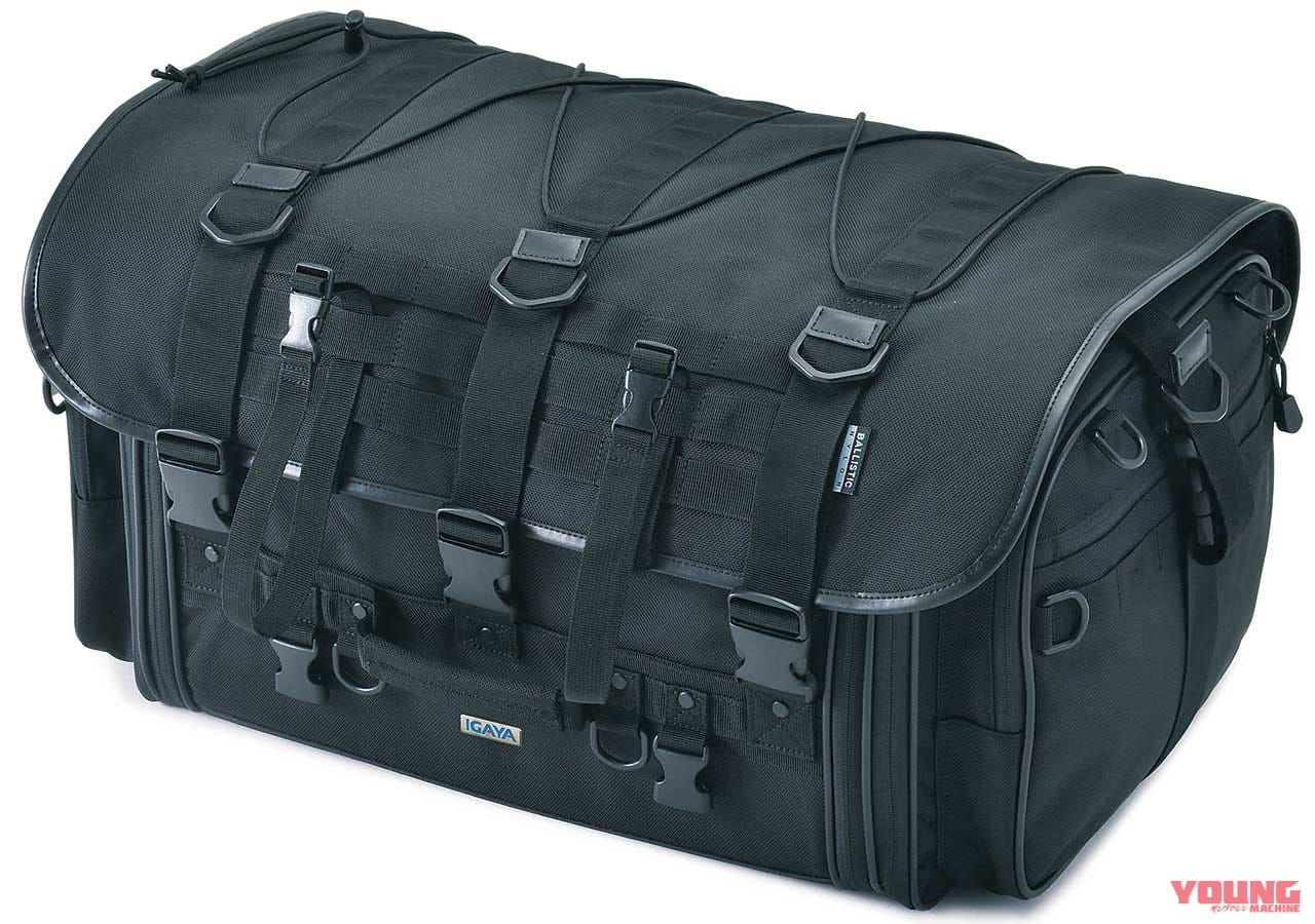 バイクでソロキャンプ|大型シートバッグ|イガヤ キャンプツーリングシートバッグ|“バイクでソロキャンプ”荷物の量を決める大型シートバッグの選び方【初心者は大きいサイズを選ぶべし】
