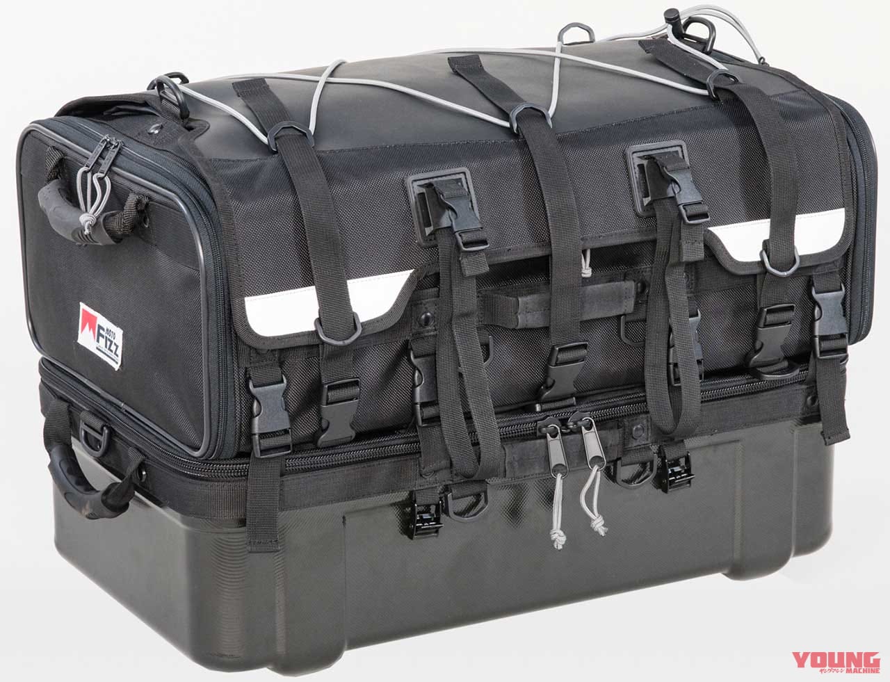 バイクでソロキャンプ|大型シートバッグ|モトフィズ グランドシートバッグ|“バイクでソロキャンプ”荷物の量を決める大型シートバッグの選び方【初心者は大きいサイズを選ぶべし】