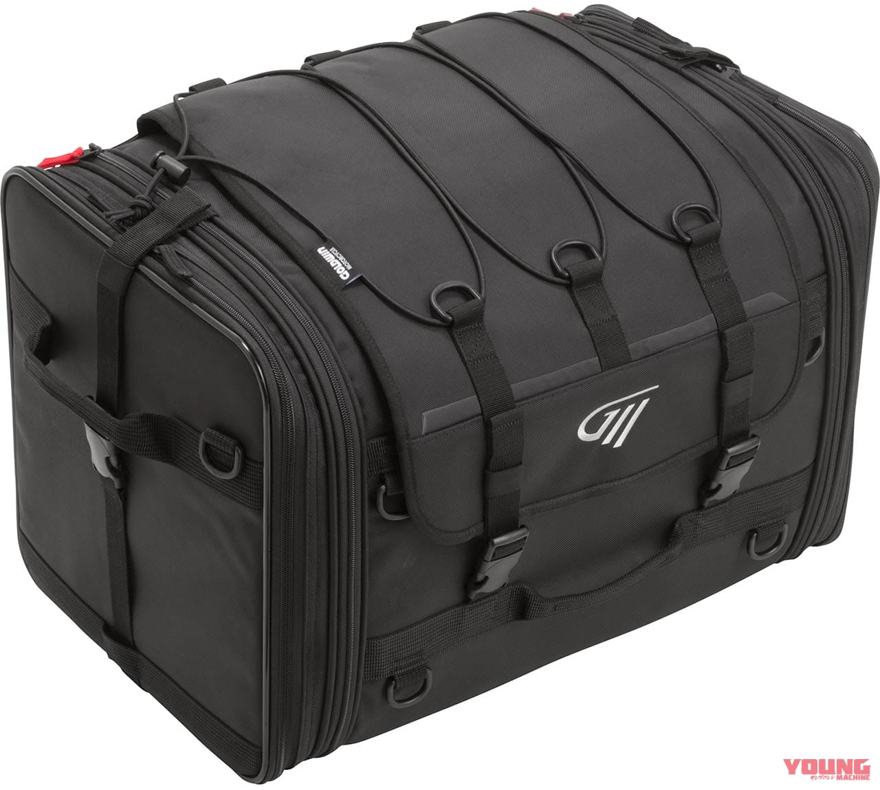 バイクでソロキャンプ|大型シートバッグ|ゴールドウイン ツーリングリアバッグ53|“バイクでソロキャンプ”荷物の量を決める大型シートバッグの選び方【初心者は大きいサイズを選ぶべし】