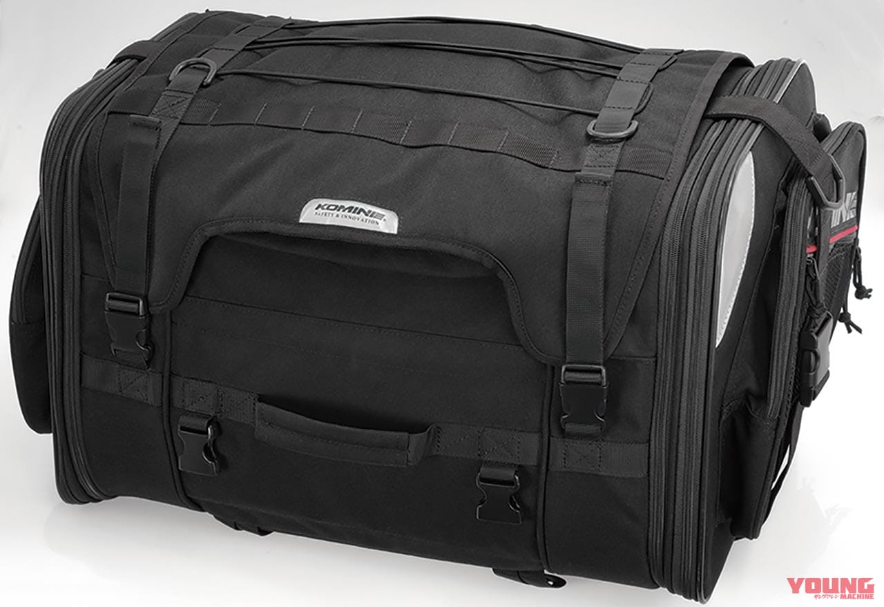 バイクでソロキャンプ|大型シートバッグ|コミネ ロングジャーニーシートバッグ|バイクでキャンプツーリング:初心者もOK、大型シートバッグの選び方&おすすめ9選