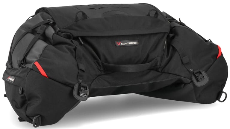 バイクでソロキャンプ|大型シートバッグ|SWモテック プロテールバッグ プロカーゴバッグ|“バイクでソロキャンプ”荷物の量を決める大型シートバッグの選び方【初心者は大きいサイズを選ぶべし】