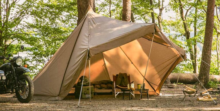 バイクでソロキャンプ|テント|オガワ タッソ|“バイクでソロキャンプ”失敗しない自立式テントの選び方【初心者は張りやすさを重視すべし】