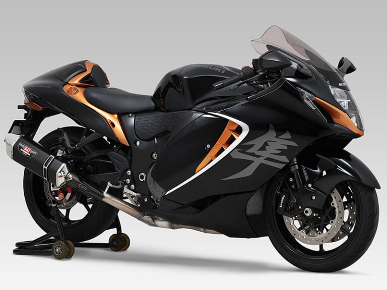 YOSHIMURA Slip-On HEPTA FORCE サイクロン 2本出し EXPORT SPEC 政府認証(ヒートガード付属) ●ハヤブサ用|7角形がハヤブサに合う! ヨシムラ「HEPTA FORCE サイクロン」スリップオンマフラー