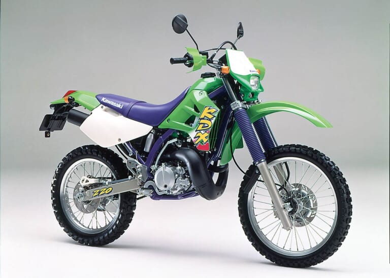 カワサキ|KDX220SR|緑一色のカワサキ2スト発煙党×厳選5台【愛と青春のオフロードバイクを振り返る】