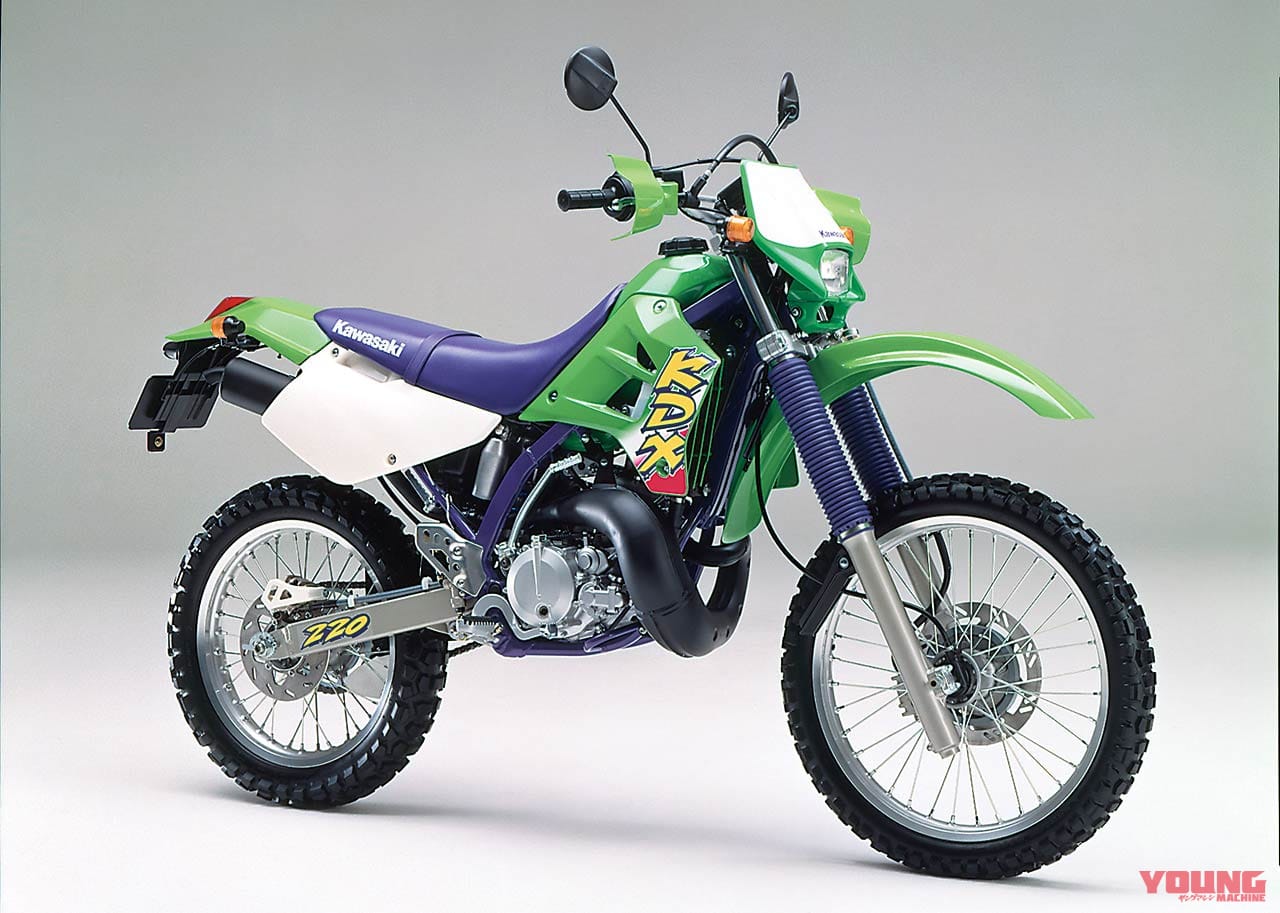 カワサキ|KDX220SR|緑一色のカワサキ2スト発煙党×厳選5台【愛と青春のオフロードバイクを振り返る】