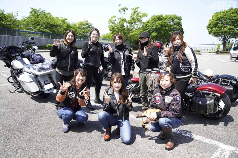 ハーレーダビッドソン静岡|ハーレー女子だけのツーリング|集合撮影|H-D静岡 明莉&貴子プロデュース! ハーレー女子だけのツーリングに同行〈静岡県掛川市〉