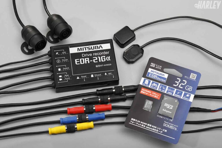 ドライブレコーダー|ミツバサンコーワ EDR-21Gα|前後カメラの定番ドラレコがさらに進化! 安全ライディングの必需品〈ミツバサンコーワ EDR-21Gα〉