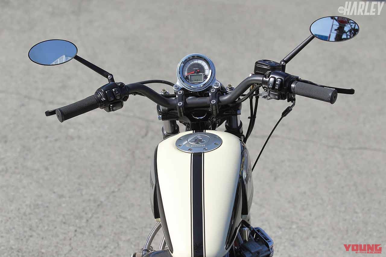 ハーレーカスタム・サンダンス エボニー&アイボリー|ハンドル|ハーレーカスタム・サンダンス エボニー&アイボリー【車体の完成度の高さに見る達人の技の凄み】