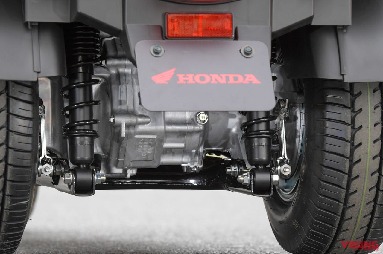 ホンダ ジャイロe:|リヤサスペンション&デフ|乗って楽しい業務用電動3輪スクーター・ホンダ ジャイロe:試乗インプレッション