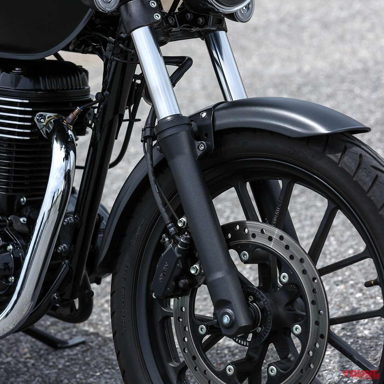 ホンダ GB350|フロントフォーク&ブレーキ|ホンダGB350ディテール写真解説【扱いやすさとフィーリングにこだわる新世代ネイキッド】