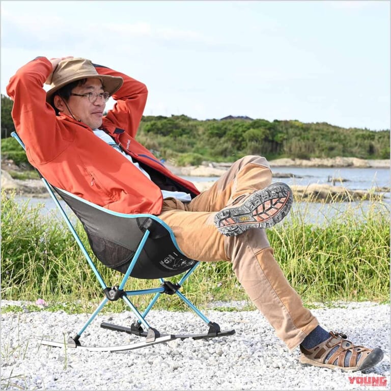 バイクでソロキャンプ|ライター・ヤタガイのこだわり|ヘリノックスチェアツー|“バイクでソロキャンプ”荷物どっさりキャンパー・ヤタガイの場合【載るなら全部持っていく!】