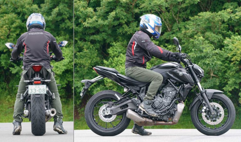 ヤマハMT-07|ライディングポジション|ヤマハMT-07試乗インプレッション【トルクフルな2気筒エンジンの素の面白味を体感】