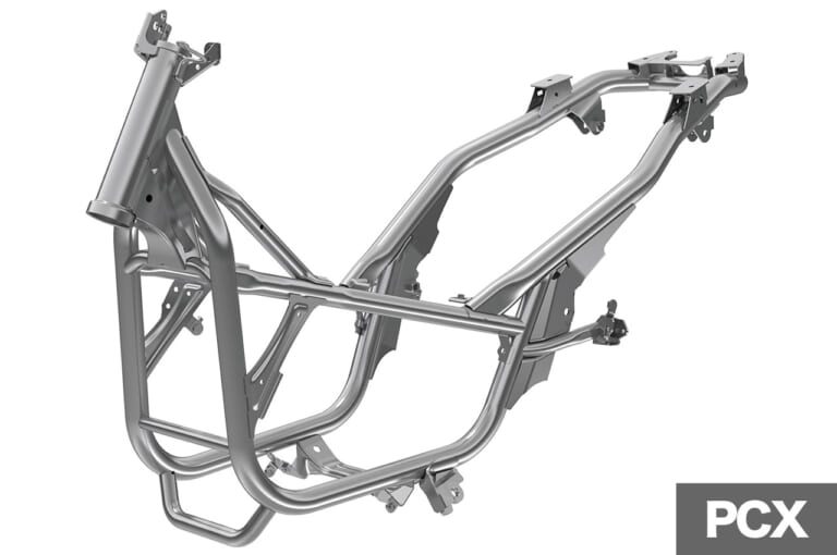 ホンダPCX|フレーム|令和の原付二種HY戦争勃発?! ヤマハNMAX vs ホンダPCX〈#1 ディテール徹底比較〉