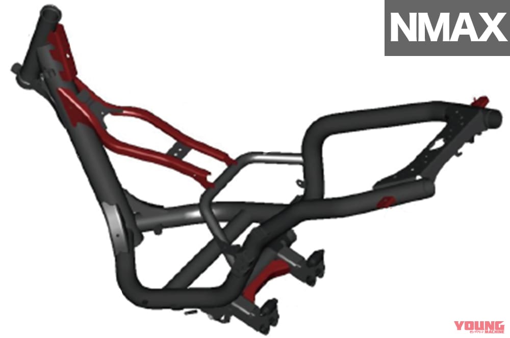 ヤマハNMAX|フレーム|令和の原付二種HY戦争勃発?! ヤマハNMAX vs ホンダPCX〈#1 ディテール徹底比較〉