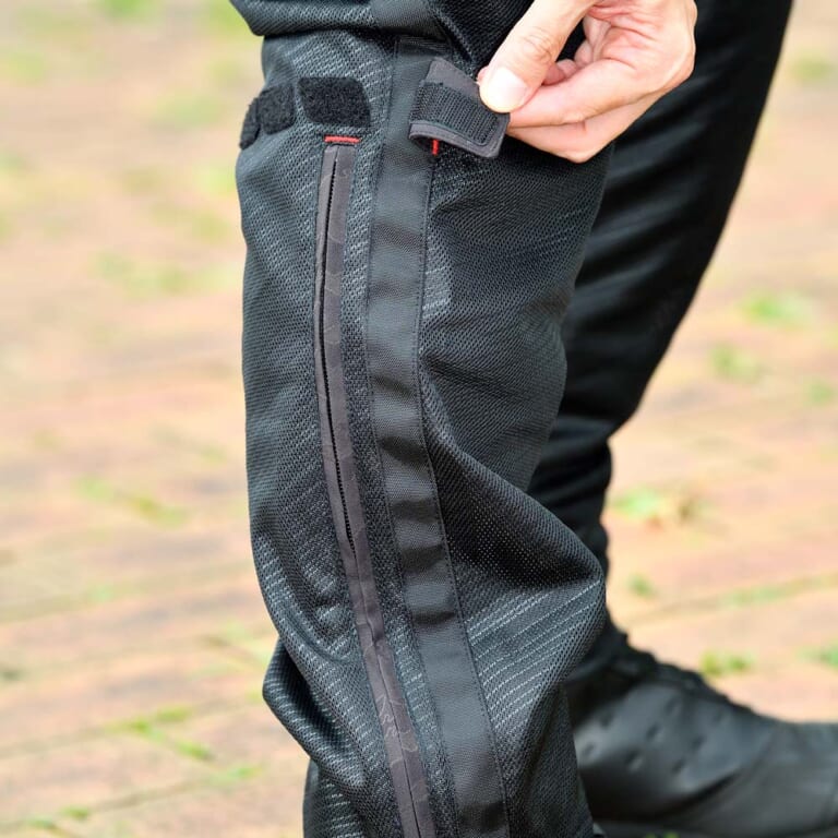 クシタニ|ライディングパンツ|K-2373 エアーライドワークボトムス|アジャスター|クシタニ エアーライドワークボトムス試用インプレッション【ムラなく涼しいスマートなパンツ】