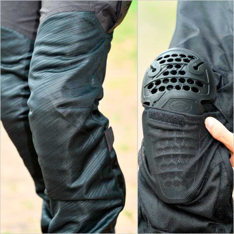 クシタニ|ライディングパンツ|K-2373 エアーライドワークボトムス|膝|プロテクター|クシタニ エアーライドワークボトムス試用インプレッション【ムラなく涼しいスマートなパンツ】