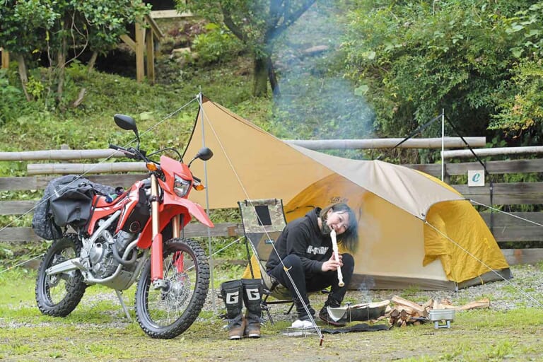 CRF250L|林道キャンプツーリング|焚き火|ひと粒で2度オイシイ!! 林道キャンプツーリングのススメ〈リコーダートキャンプツーリング|前編〉