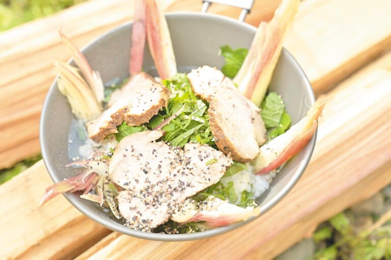 キャンプ飯|朝ごはん|残りモノ活用|林道キャンプツーリングのための軽量コンパクト装備&パッキング術のススメ〈リコーダートキャンプツーリング|後編〉