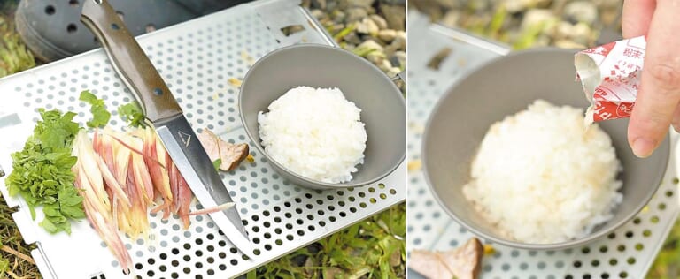 キャンプ飯|朝ごはん|残りモノ活用|林道キャンプツーリングのための軽量コンパクト装備&パッキング術のススメ〈リコーダートキャンプツーリング|後編〉