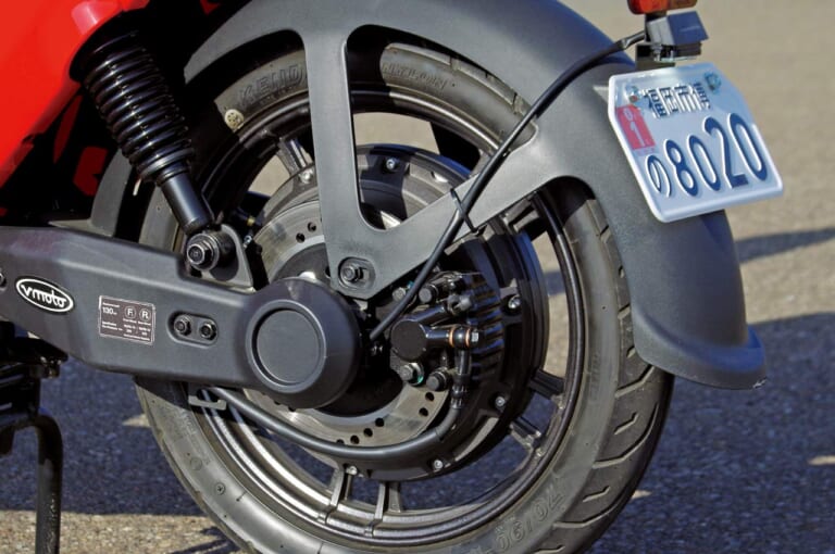 電動バイク|スーパーソコ シーユーミニプラス|ブレーキ|最新機能厳選・17万円台のチョイ乗り電動バイク「スーパーソコ シーユーミニプラス」試乗インプレッション