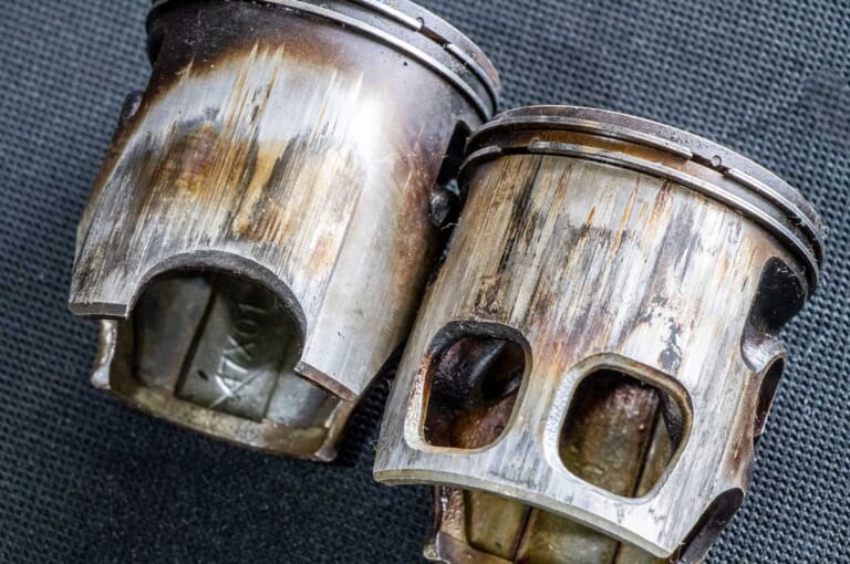 ’80s国産名車|ヤマハRZV500R|ピストン|’80s国産名車・ヤマハRZV500R完調メンテナンス【経年劣化を克服して完調を維持したい】